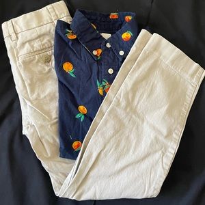 Crewcuts Boys Set | Thompson Suit Pant Size 6-7 | Orange Button Down Size 7